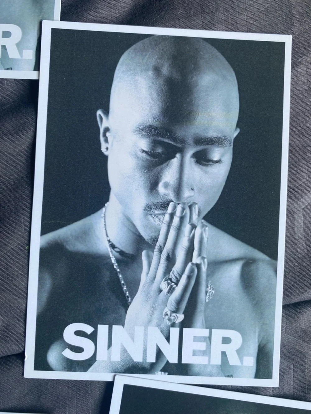 Tupac Shakur Black & White Photo Card Post Cards Set - Saint, Poet, Sinner